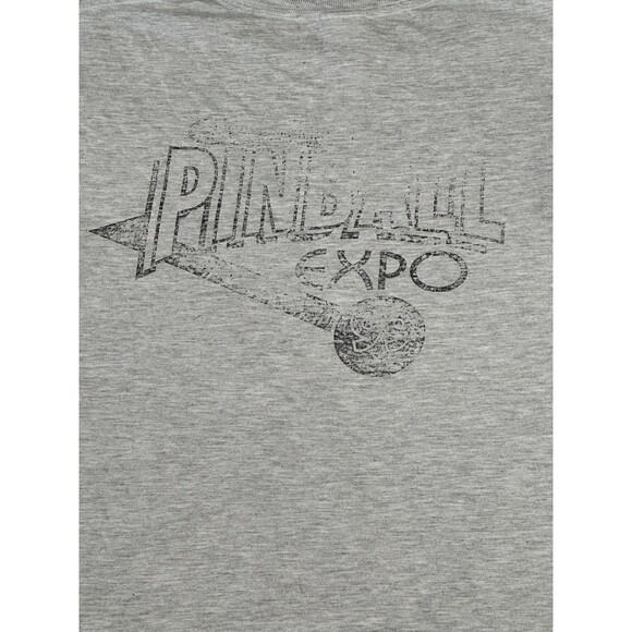 Vintage Flipout ‘99 Wizard Pinball Expo T Shirt Double Sided Grey Logo‎ Fader - Picture 5 of 6